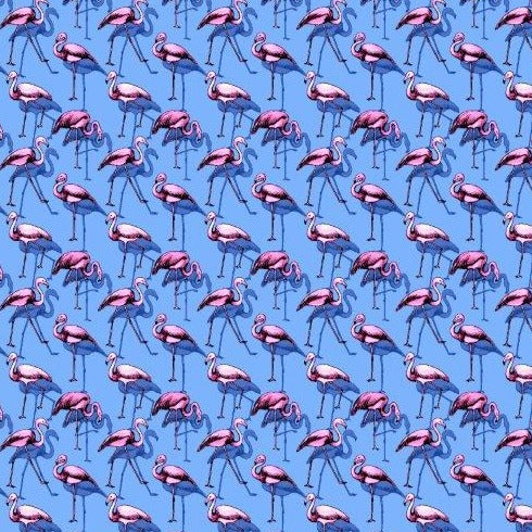 Flamingo Flock Swim Trunks - Blue