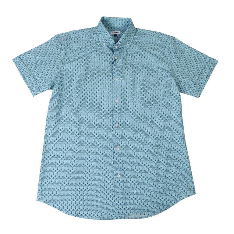 Anchors and Rings Woven Shirt - Aqua