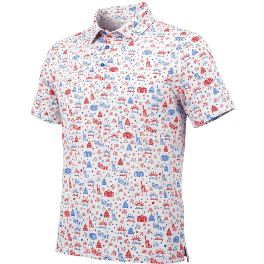 Lady Liberty Printed Polo - White