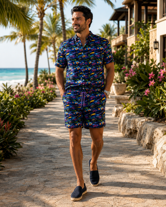 Fish Swim Trunks - Navy - Buoy & Boat - Swim Trunks - Navy