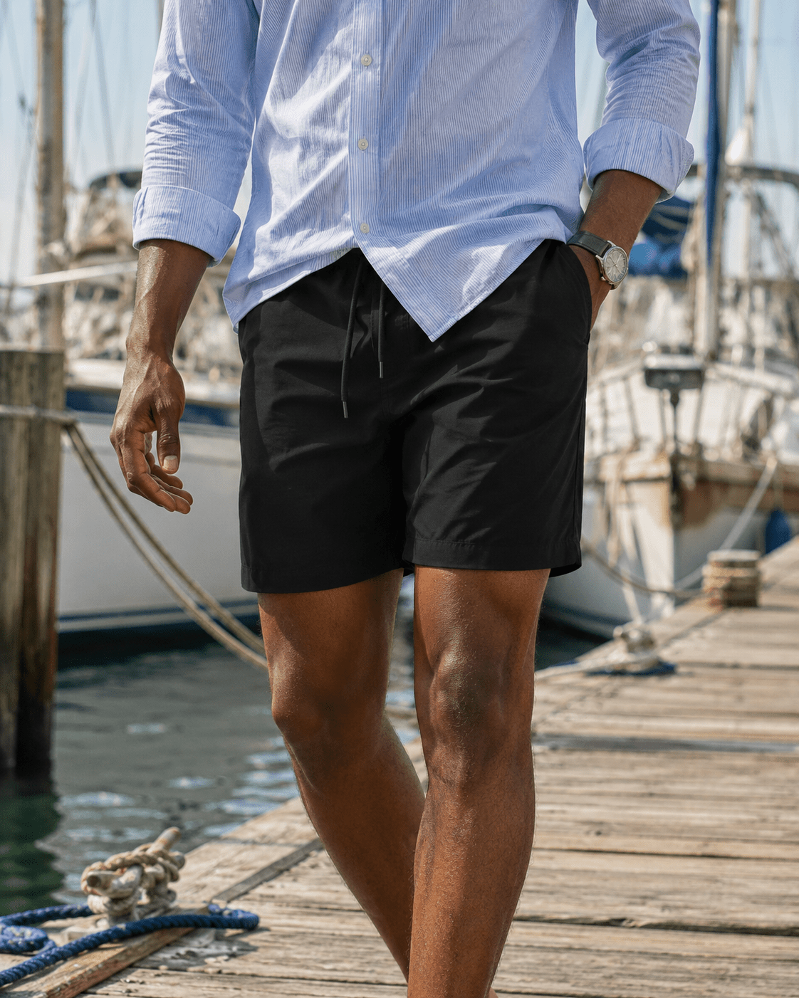 Solid Swim Trunks - Black - Buoy & Boat - Swim Trunks - Black