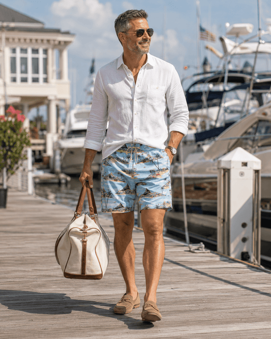 Paradise Swim Trunks - Blue - Buoy & Boat - Swim Trunks - Blue