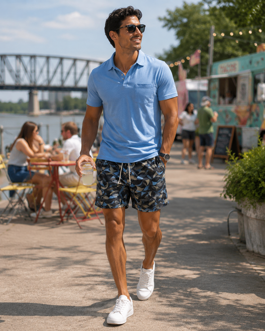 Leaves Layers Swim Trunks - Black