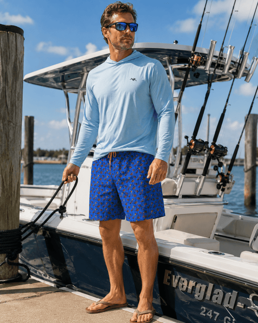 Flamingo Boardshorts - Blue - Buoy & Boat - Swim Trunks - Blue