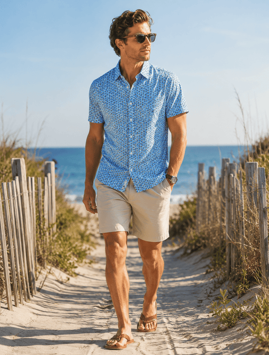 Water Skulls Woven Shirt - Buoy & Boat - Short Sleeve Woven -