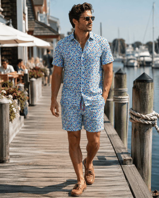 Aquarium Swim Trunks - Buoy & Boat - Swim Trunks - Blue