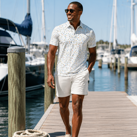 Shark Bite Polo - Buoy & Boat - Polo - White