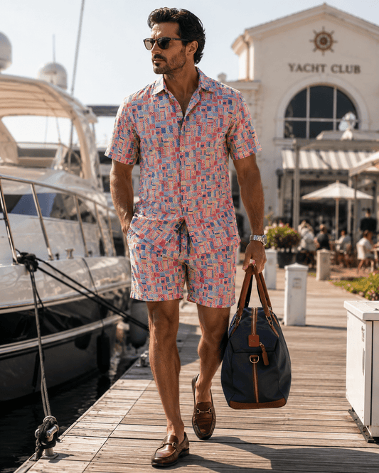 Bluestone Tiles Woven Shirt - Buoy & Boat - Short Sleeve Woven - Multicolor