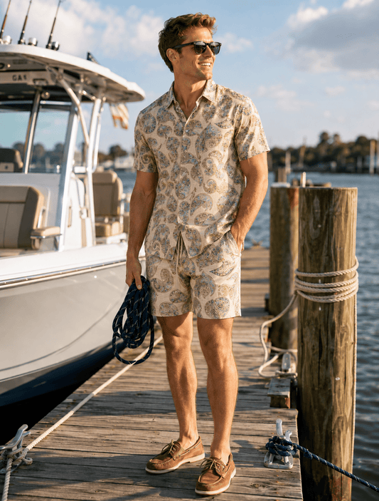 Paisley Time Woven Shirt - Buoy & Boat - Short Sleeve Woven -