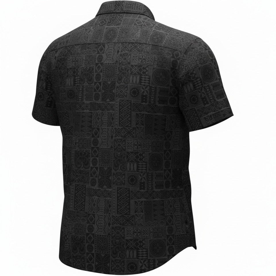 Tribal Tiles Woven Shirt - Black