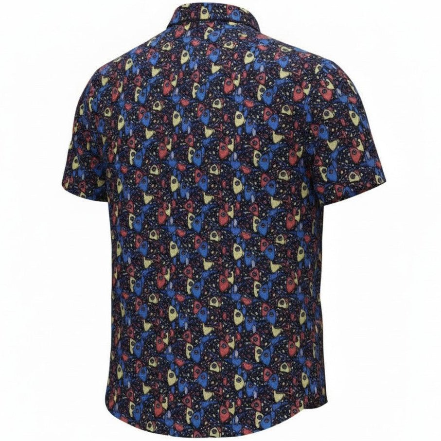 Abstract Fish Woven Shirt - Multi - Buoy & Boat - Short Sleeve Woven -
