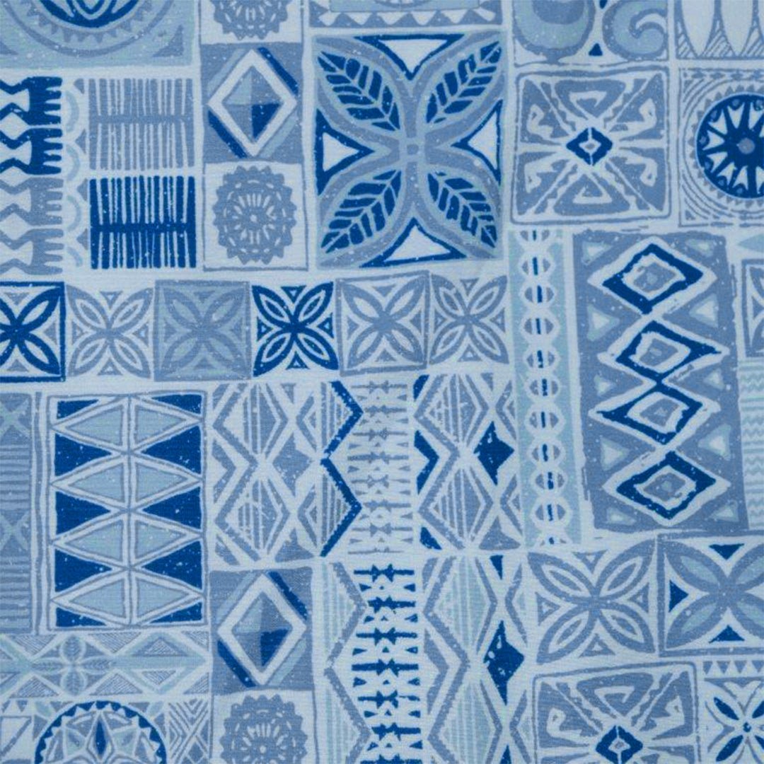 Tribal Tiles Woven Shirt - Ocean - Buoy & Boat - Short Sleeve Woven - Blue