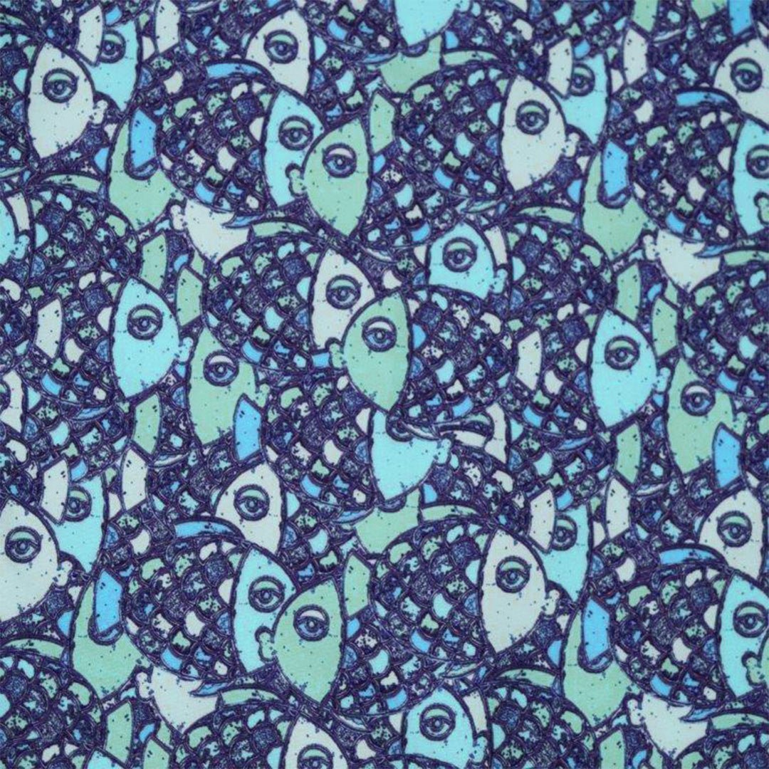 Abstract Fish Woven Shirt - Aqua - Buoy & Boat - Short Sleeve Woven - Aqua