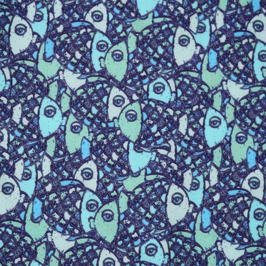 Abstract Fish Woven Shirt - Aqua