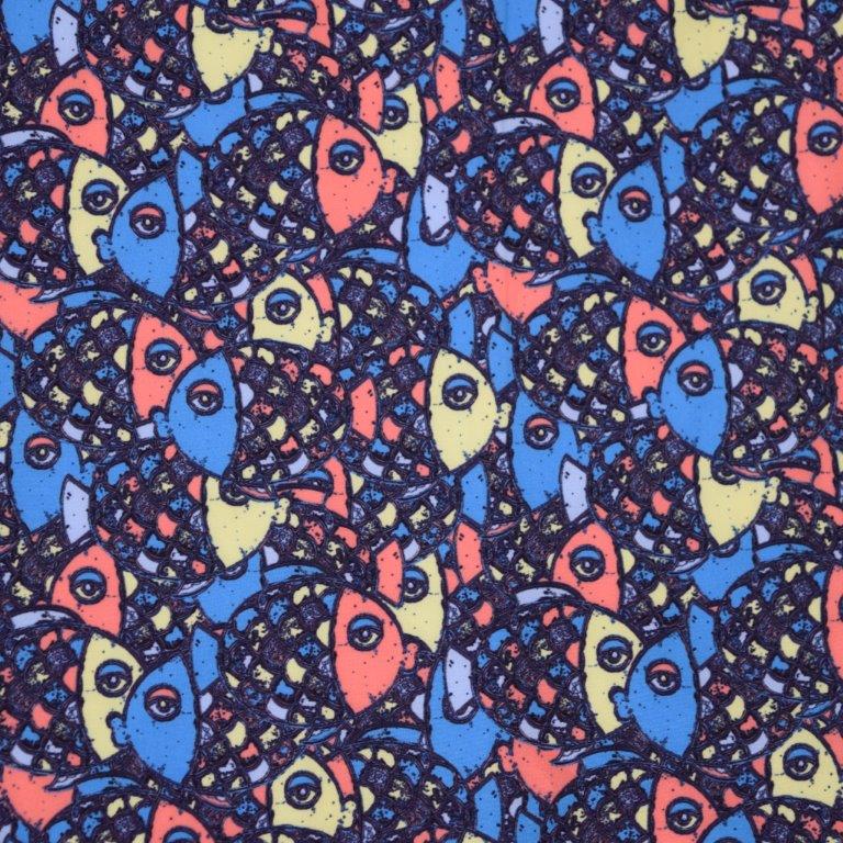 Abstract Fish Woven Shirt - Multi - Buoy & Boat - Short Sleeve Woven - Black