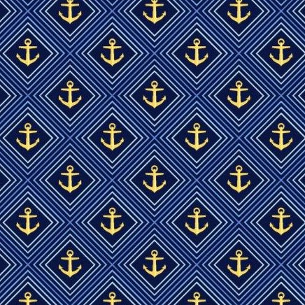 Anchor Diamond woven shirt navy nautical anchor diamond graphic detail close up