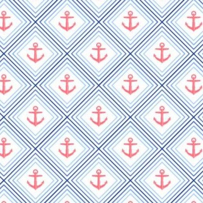 Anchor Diamond woven shirt white nautical anchor diamond graphic detail close up