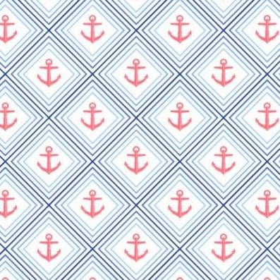 Anchor Diamond woven shirt white nautical anchor diamond graphic detail close up