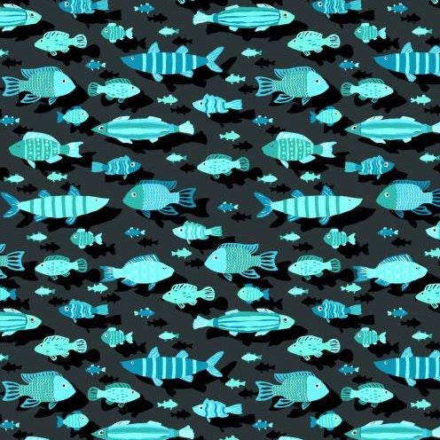 Arty Fish woven shirt smoke artistic fish graphic detail close up