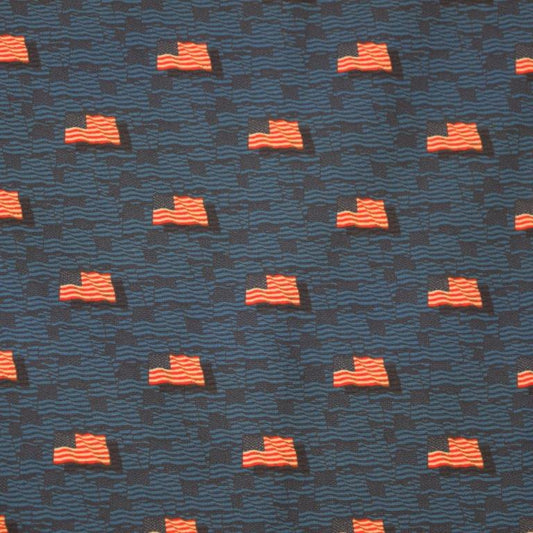 Flag Sea woven shirt navy nautical flag pattern detail close up