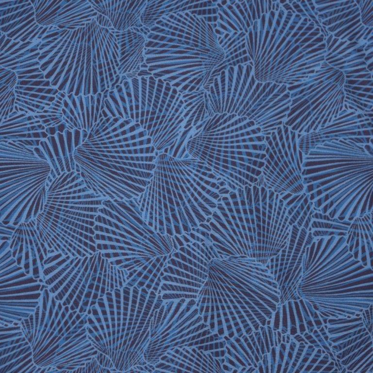 Shells and Shells woven shirt navy nautical shell pattern detail close up