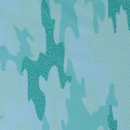 Surf Island Camo Long Sleeve aqua camo pattern detail close up