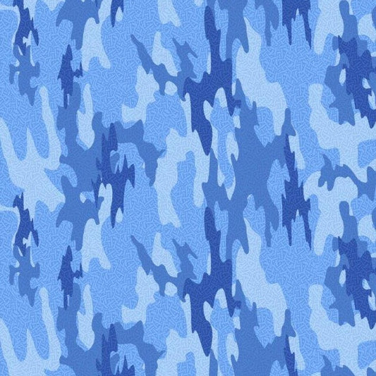 Surf Island Camo Long Sleeve blue camo pattern detail close up