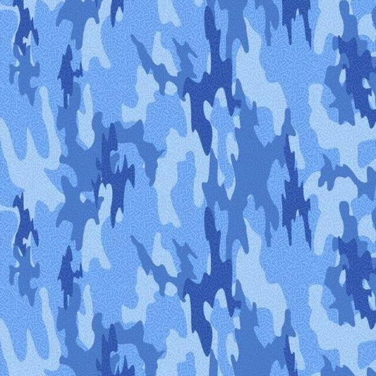 Surf Island Camo Long Sleeve blue camo pattern detail close up
