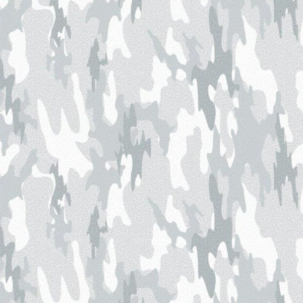 Surf Island Camo woven shirt grey island camo graphic detail close up