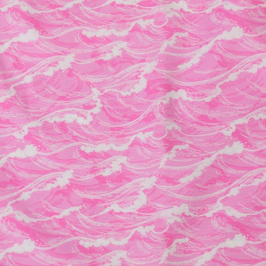 Tidal woven shirt pink coastal tidal graphic detail close up