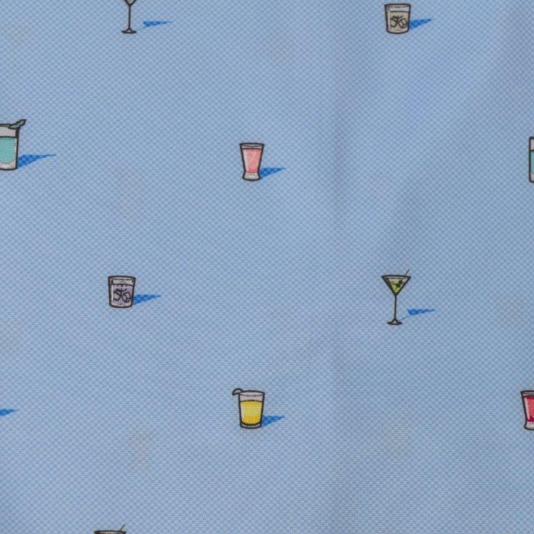 Tipple Oxford woven shirt blue fabric texture and design detail close up