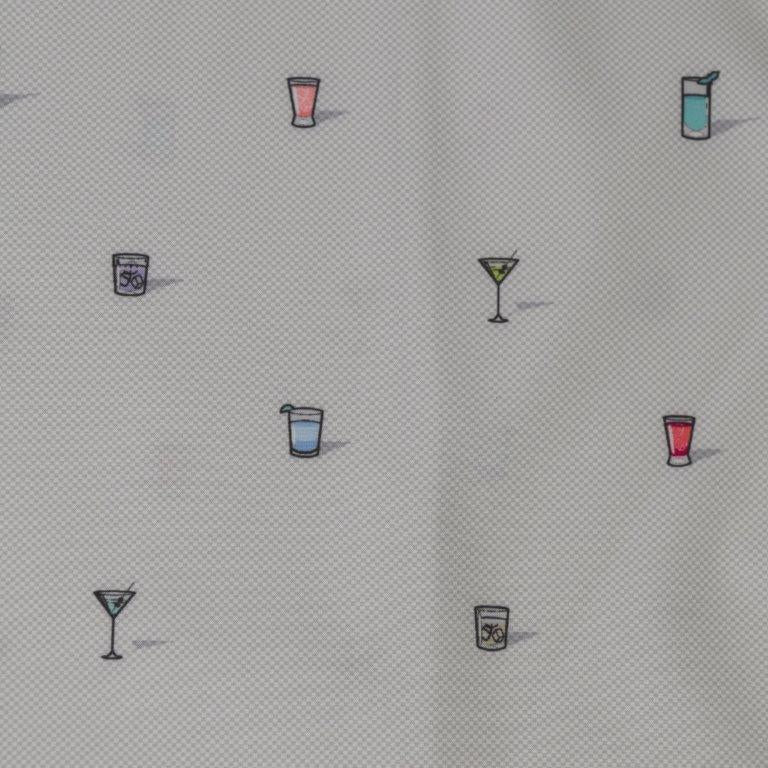 Tipple Oxford woven shirt silver fabric texture and design detail close up