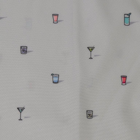 Tipple Oxford woven shirt silver fabric texture and design detail close up