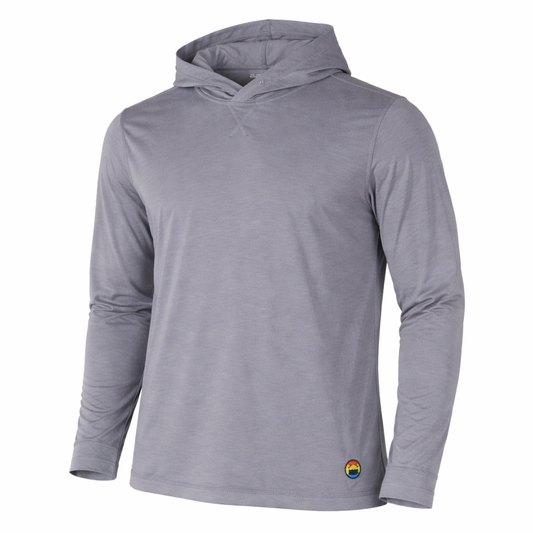 Tri-blend hoodie silver lightweight pullover front view
