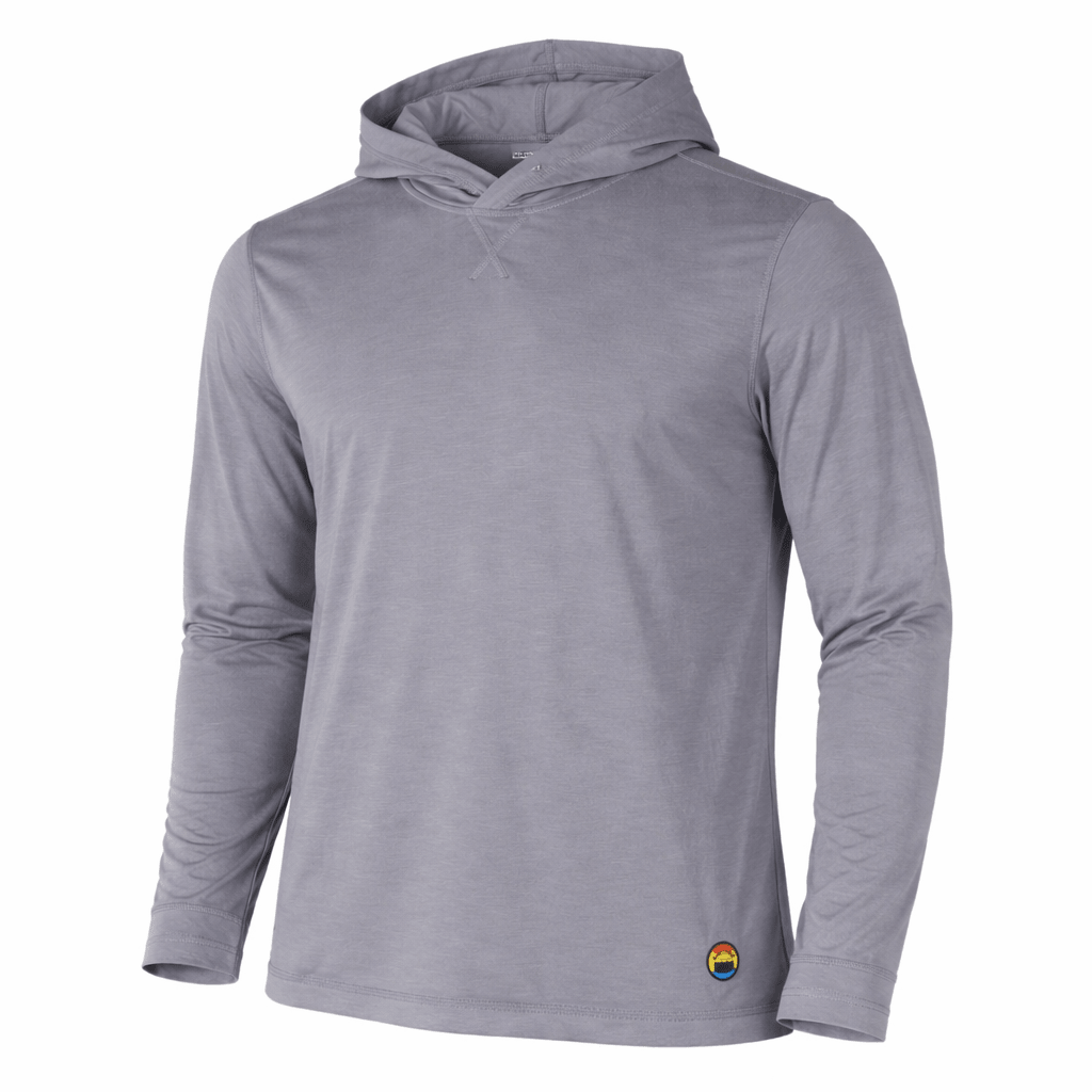 Tri-blend hoodie silver lightweight pullover front view