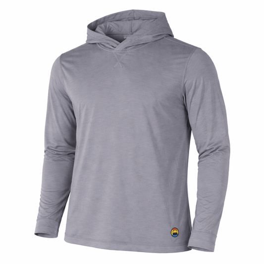 Tri-blend hoodie silver lightweight pullover front view