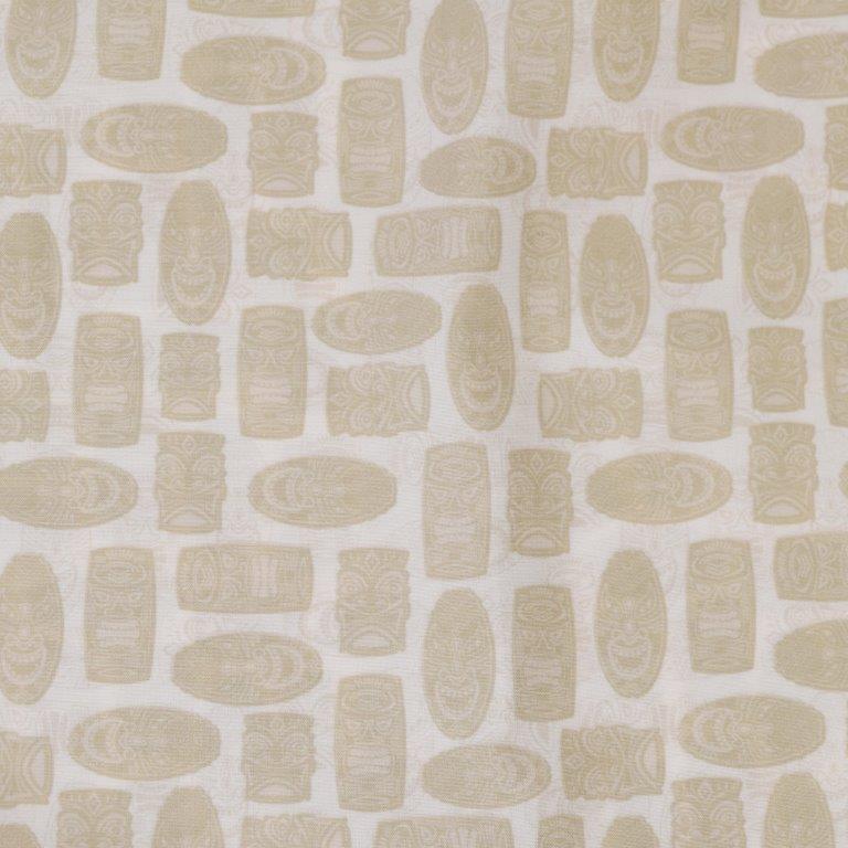 Tribal Masks woven shirt ivory tribal masks graphic detail close up