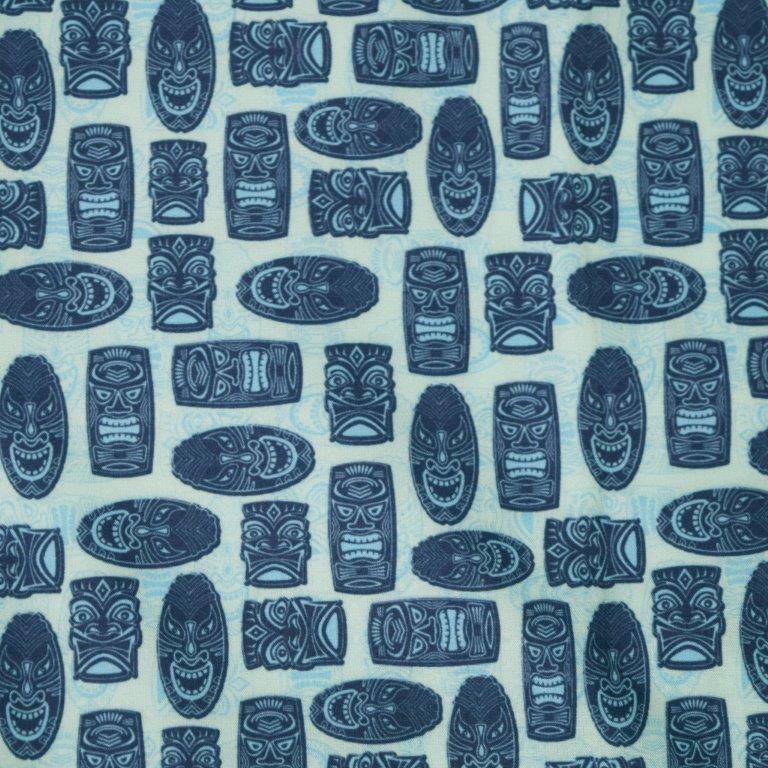 Tribal Masks woven shirt mint tribal masks graphic detail close up