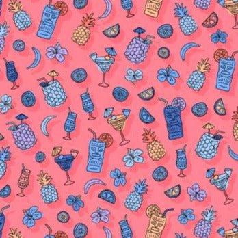 Tropical Drinks woven shirt melon tropical drinks graphic detail close up