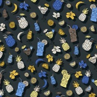 Tropical Drinks woven shirt smoke tropical drinks graphic detail close up