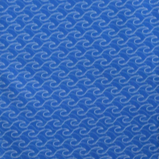 Wave woven shirt blue nautical wave graphic detail close up