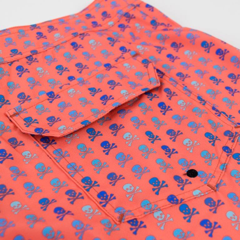 Skull Boardshorts - Coral - Buoy & Boat - Swim Trunks - Coral