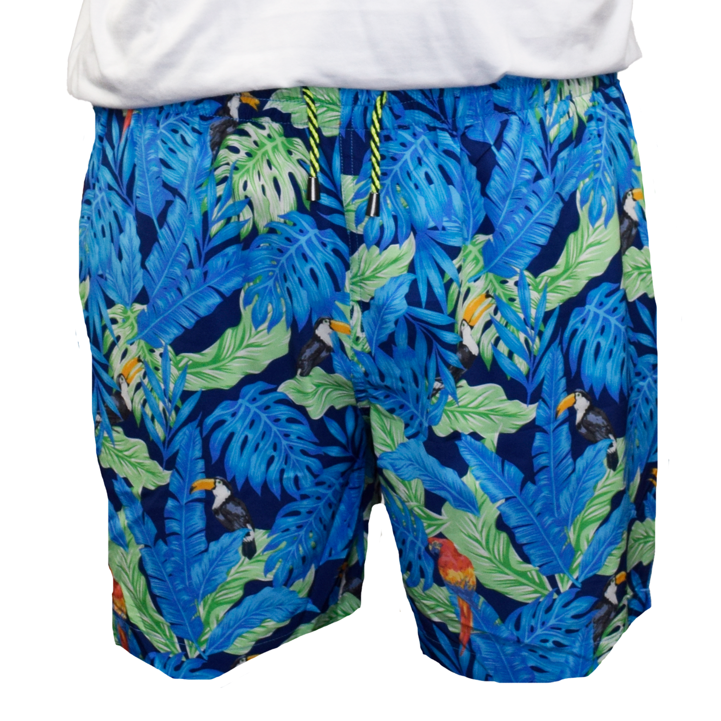 Tropical Birds Swim Trunks - Aqua