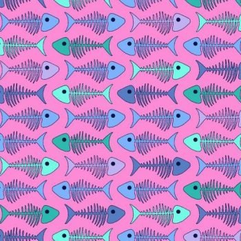 Fish Bones Swim Trunks - Pink - Buoy & Boat - Swim Trunks -
