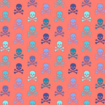 Skull boardshorts coral skull pattern detail close up