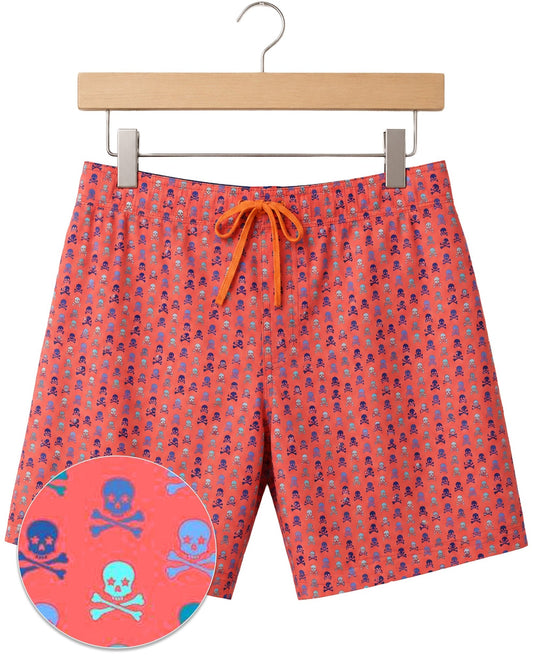Skull Boardshorts - Coral - Buoy & Boat - Swim Trunks - Coral