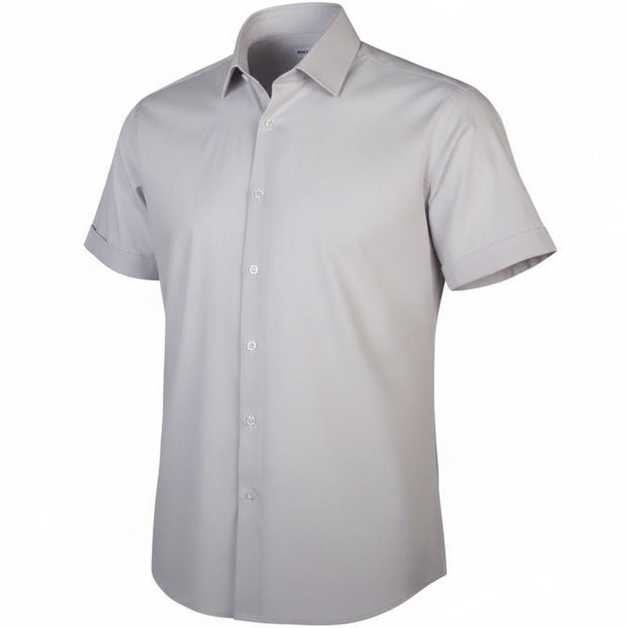 Simple Texture Woven Shirt - Silver - Buoy & Boat - Short Sleeve Woven - 