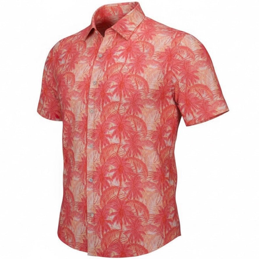 Palms Galore Woven Shirt - Melon - Buoy & Boat - Short Sleeve Woven - 