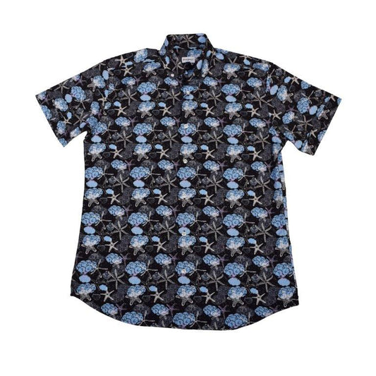 Starfish and Shells Woven Shirt - Black