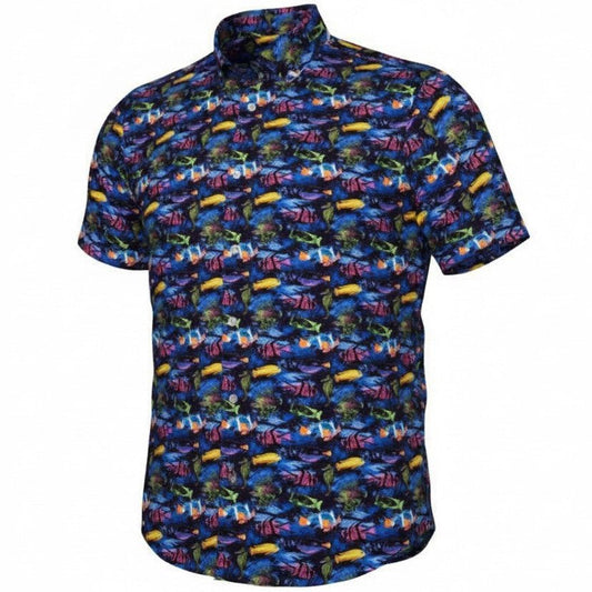 Fish Woven Shirt - Deep Navy